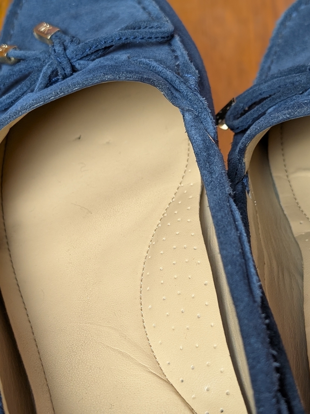 Michael Kors Navy Suede Bow-Accent Driving Loafers - Picture 8 of 11